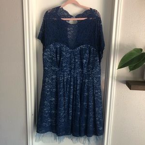 Torrid wedding dress, size 26. Dyed navy blue.